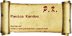 Panics Kardos névjegykártya